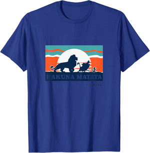 Kids Disney The Lion King Silhouette Hakuna Matata Retro Sunset T-Shirt - T-Shirt | Royal