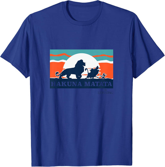 Kids Disney The Lion King Silhouette Hakuna Matata Retro Sunset T-Shirt - T-Shirt | Royal