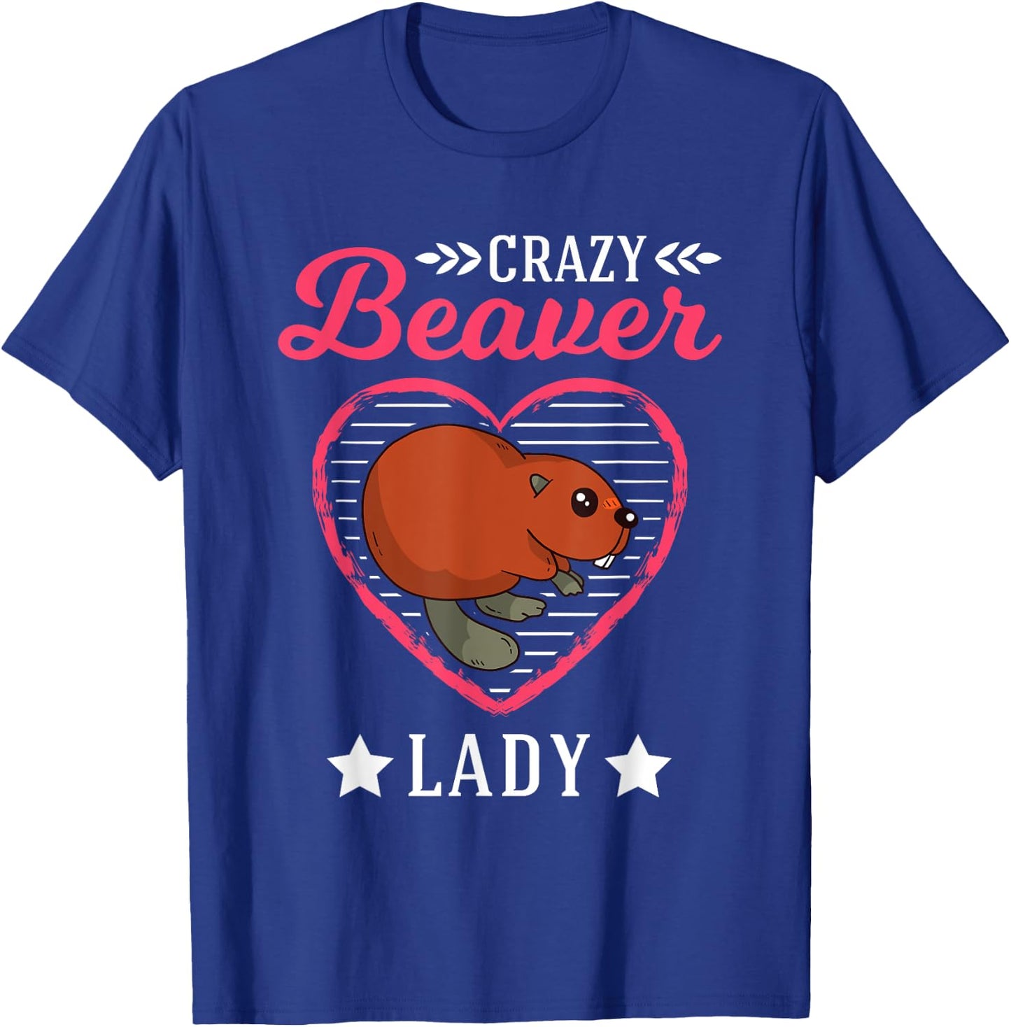 Crazy Beaver lady T-Shirt - T-Shirt | Royal