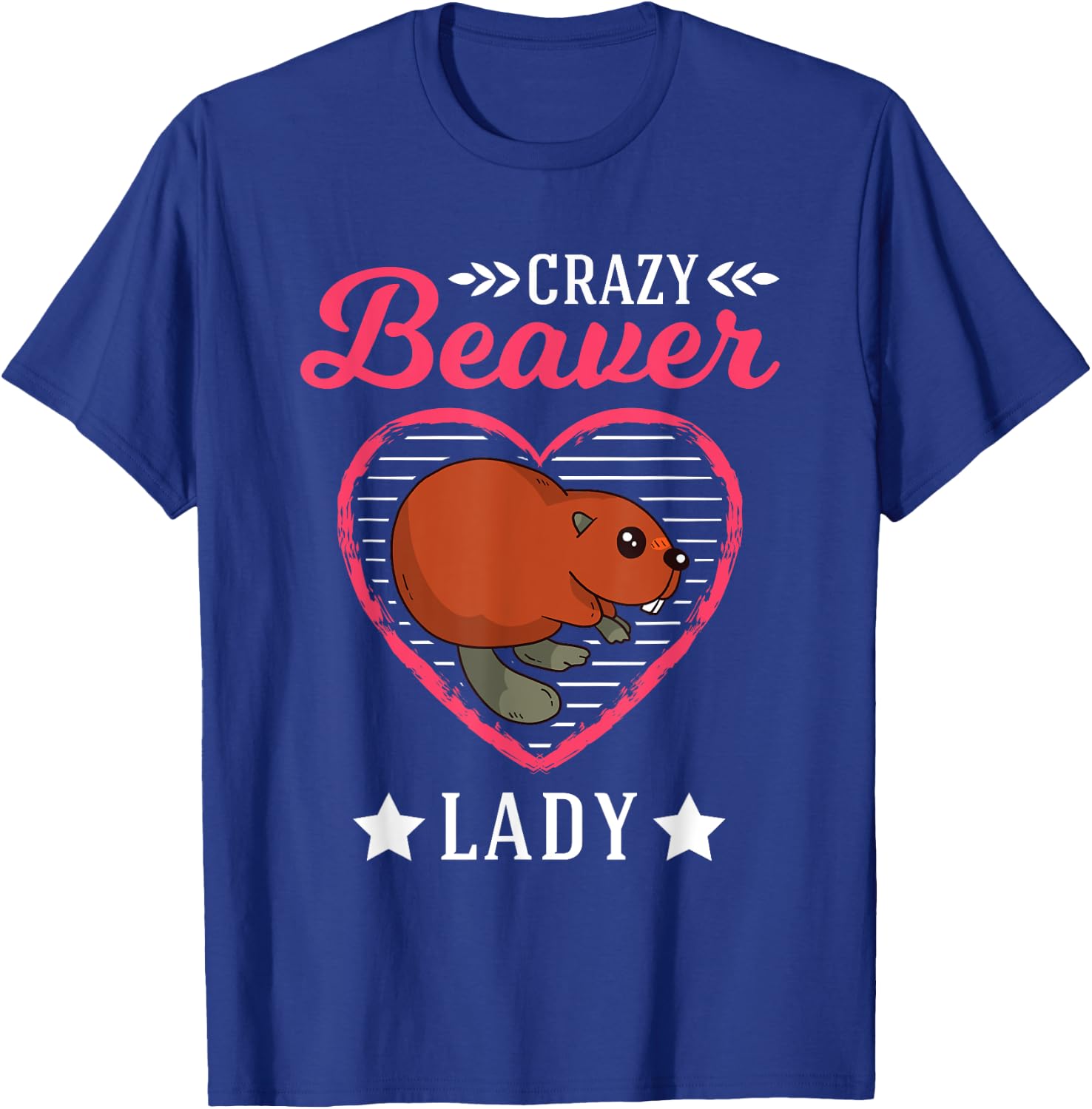 Crazy Beaver lady T-Shirt - T-Shirt | Royal