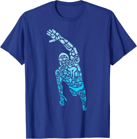 Swim Sport Athletes Swimmer Dad Boys Competitive Swimming T-Shirt - T-Shirt | Royal