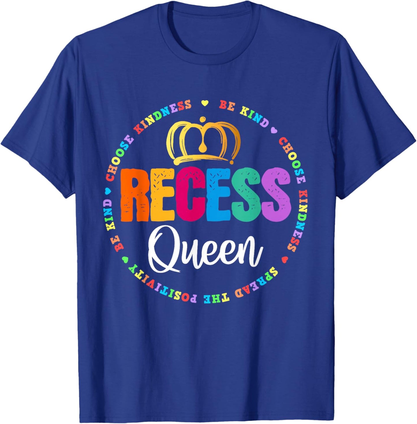 Funny Recess Queen Crew School Teachers Students Monitor T-Shirt - T-Shirt | Royal