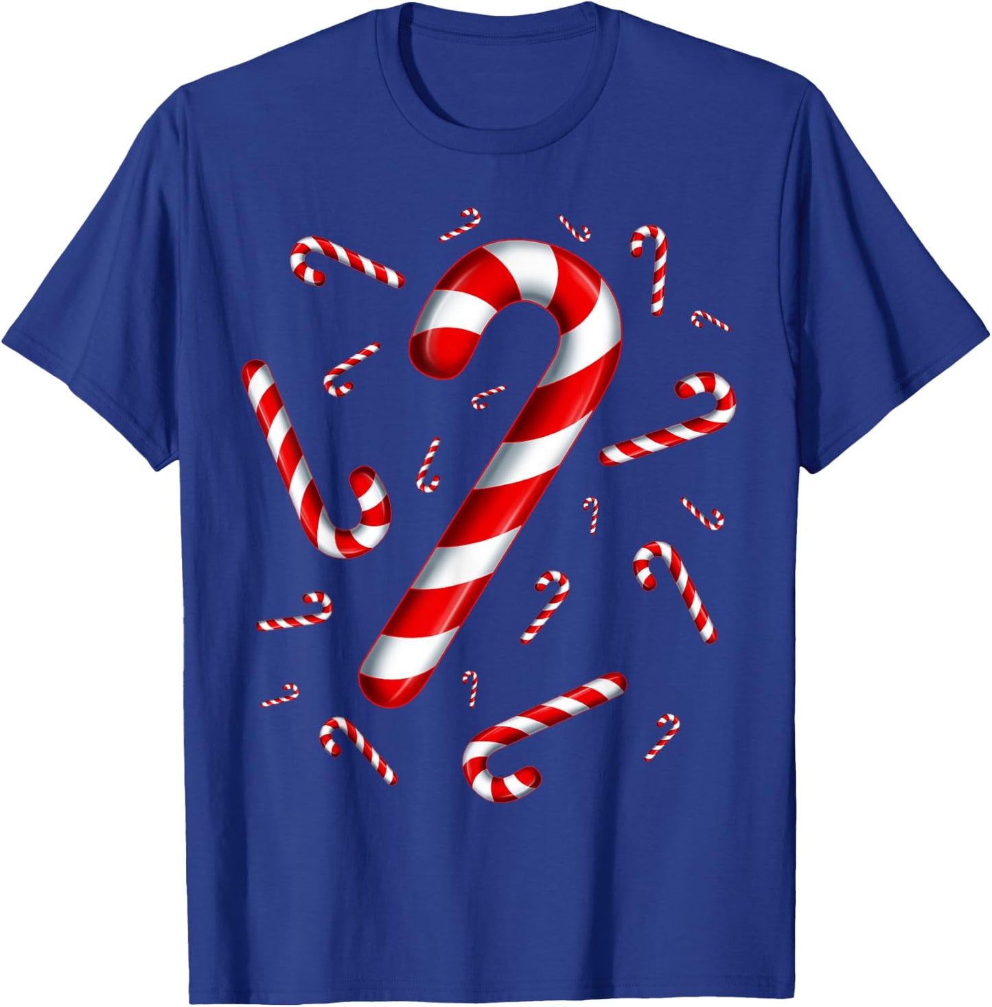 Christmas Candy Cane Red and White Sweet Twisted Candy T-Shirt - T-Shirt | Royal