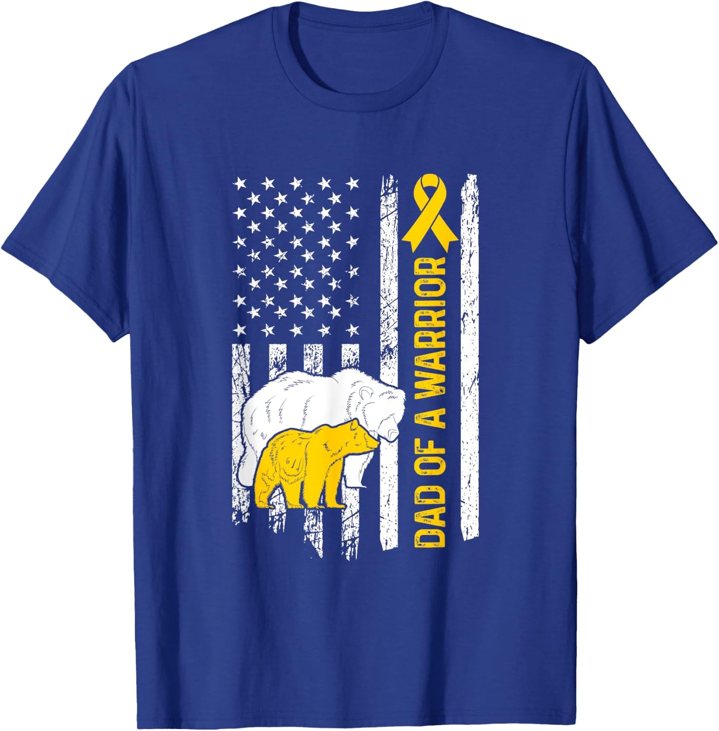 Dad Of A Childhood Cancer Warrior Dad Childhood Cancer Dad T-Shirt - T-Shirt | Royal