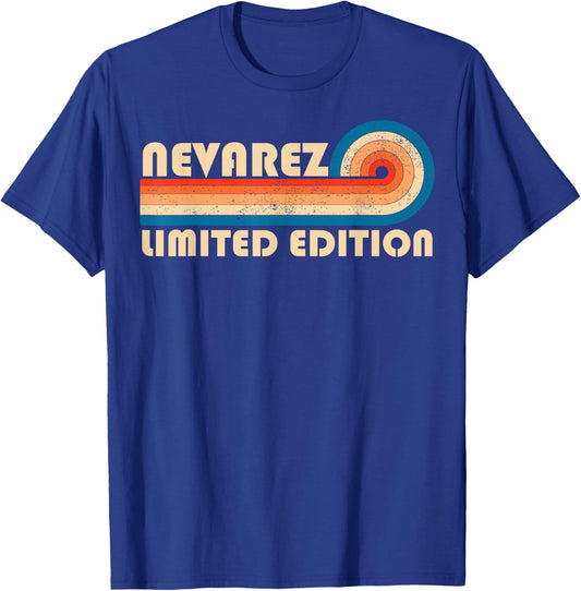 NEVAREZ Surname Retro Vintage 80s 90s Birthday Reunion T-Shirt - T-Shirt | Royal