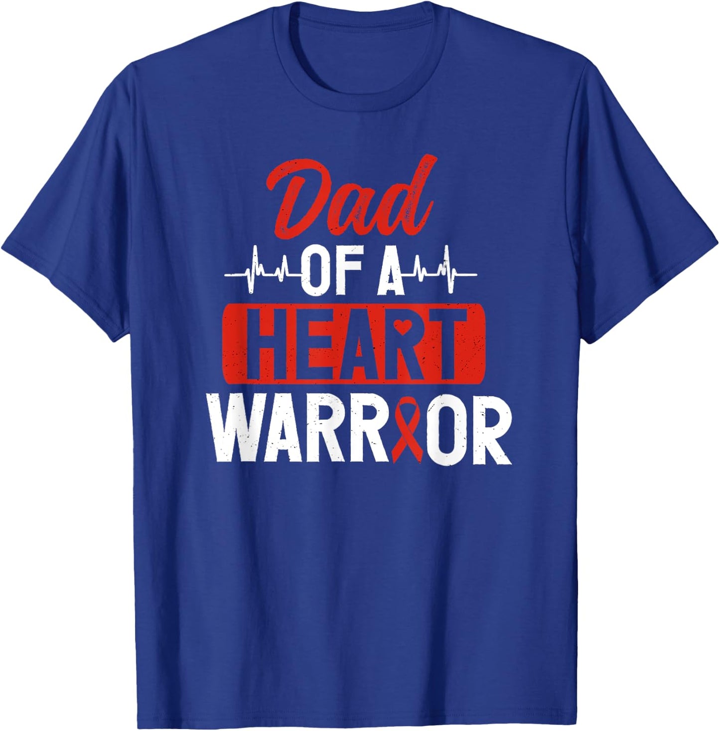 Heart Warrior Dad CHD Congenital Heart Defect Awareness T-Shirt - T-Shirt | Royal