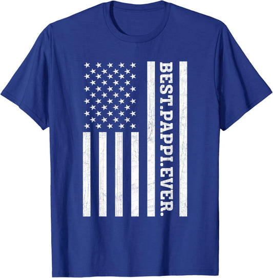 Best Pappi Ever US American Flag Pappi Vintage Women Men T-Shirt - T-Shirt | Royal