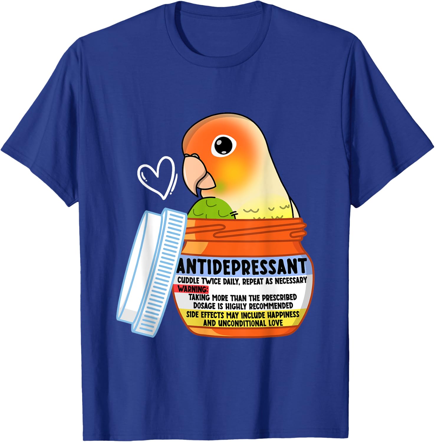 Cute Antidepressant Parrot I Green Cheek Pineapple Conure T-Shirt - T-Shirt | Royal