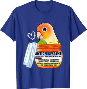 Cute Antidepressant Parrot I Green Cheek Pineapple Conure T-Shirt - T-Shirt | Royal
