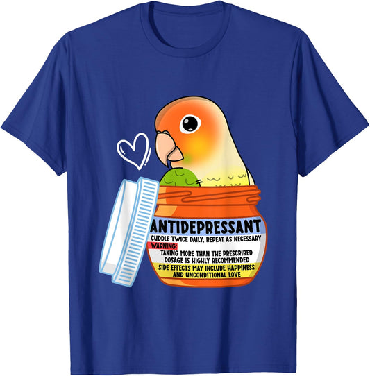 Cute Antidepressant Parrot I Green Cheek Pineapple Conure T-Shirt - T-Shirt | Royal