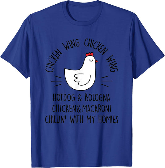 Viral Chicken Wing Chicken Wing Hot Dog Bologna Song Lyric Men Women T-Shirt - T-Shirt | Royal