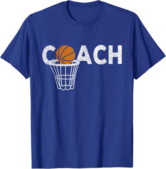 Vintage Basketball Coach Basketball Coaching Retro T-Shirt - T-Shirt | Royal