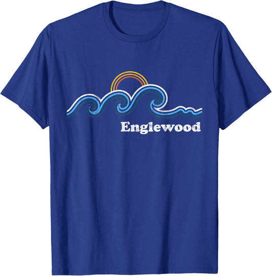 Retro Englewood Florida FL Vintage Beach Surf T-Shirt - T-Shirt | Royal