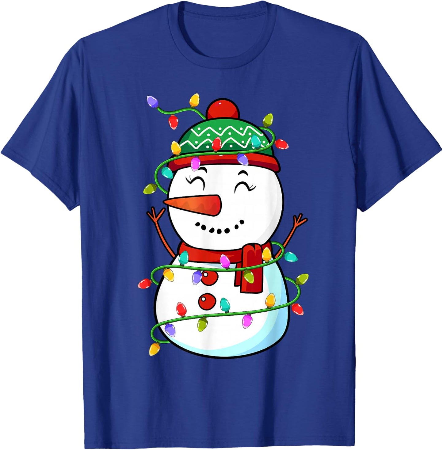 Funny Snowman Christmas Xmas Light - Snowman Christmas T-Shirt - T-Shirt | Royal