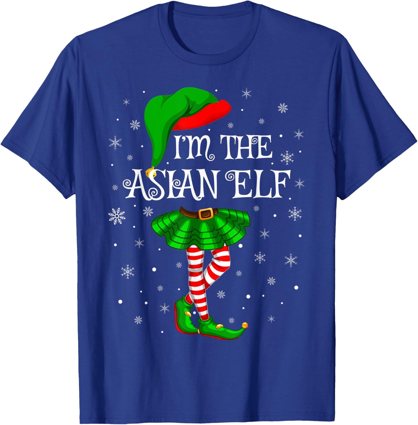 Family Matching Women Girls I'm The Asian Elf Christmas T-Shirt - T-Shirt | Royal