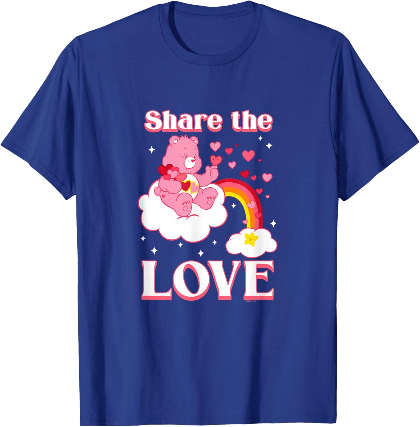 Care Bears Share The Love Love-A-Lot Bear Retro Cartoon T-Shirt - T-Shirt | Royal