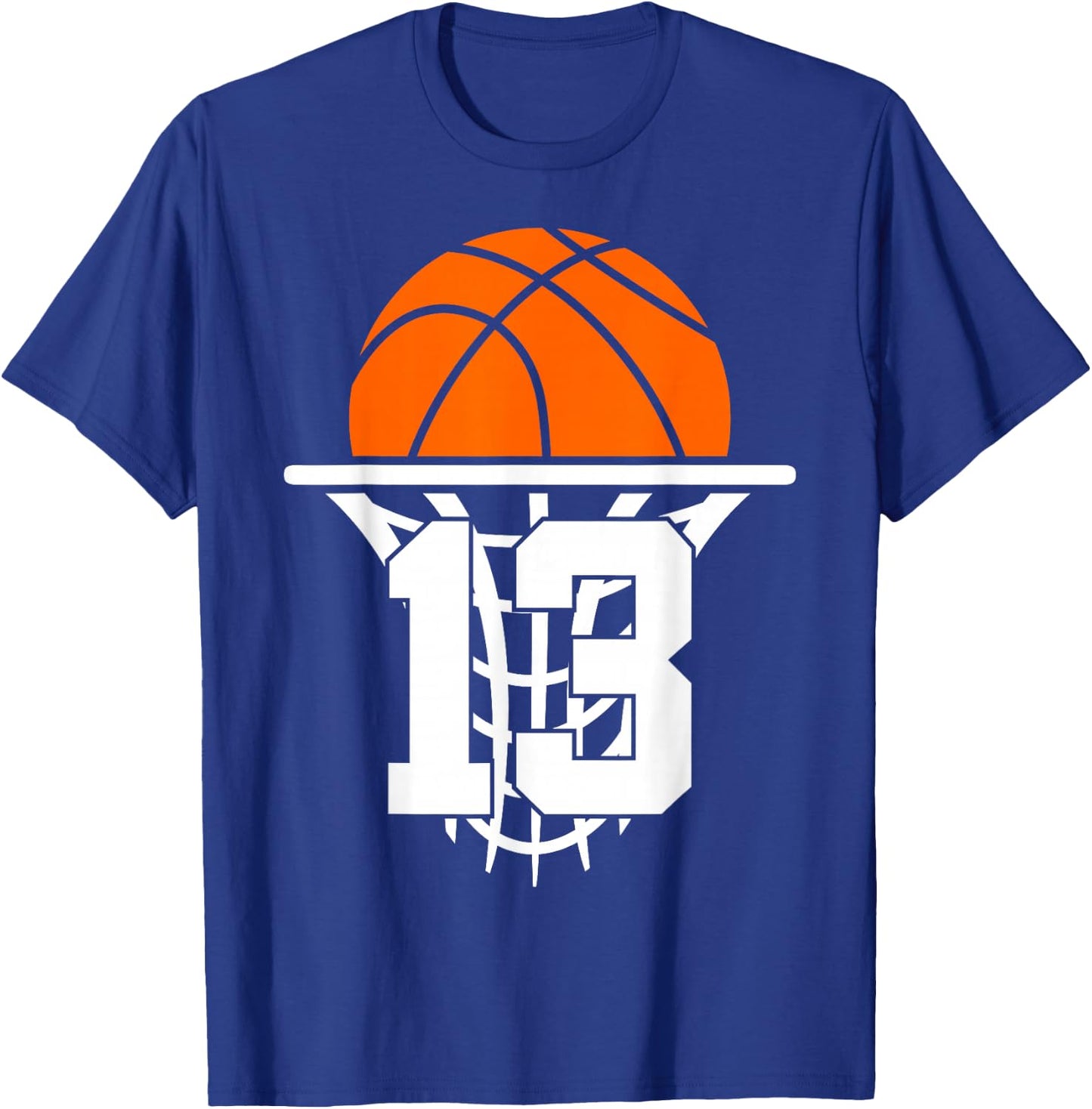 13 Years Basketball 13th Birthday T-Shirt - T-Shirt | Royal