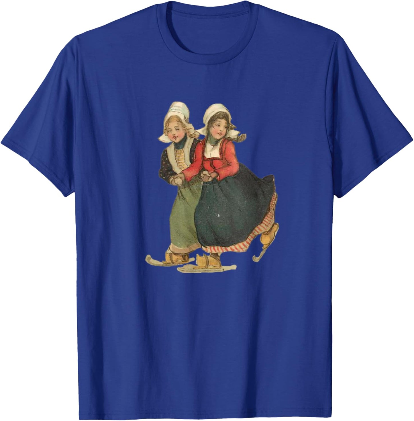 Vintage little Dutch girls in Traditional National Dress T-Shirt - T-Shirt | Royal