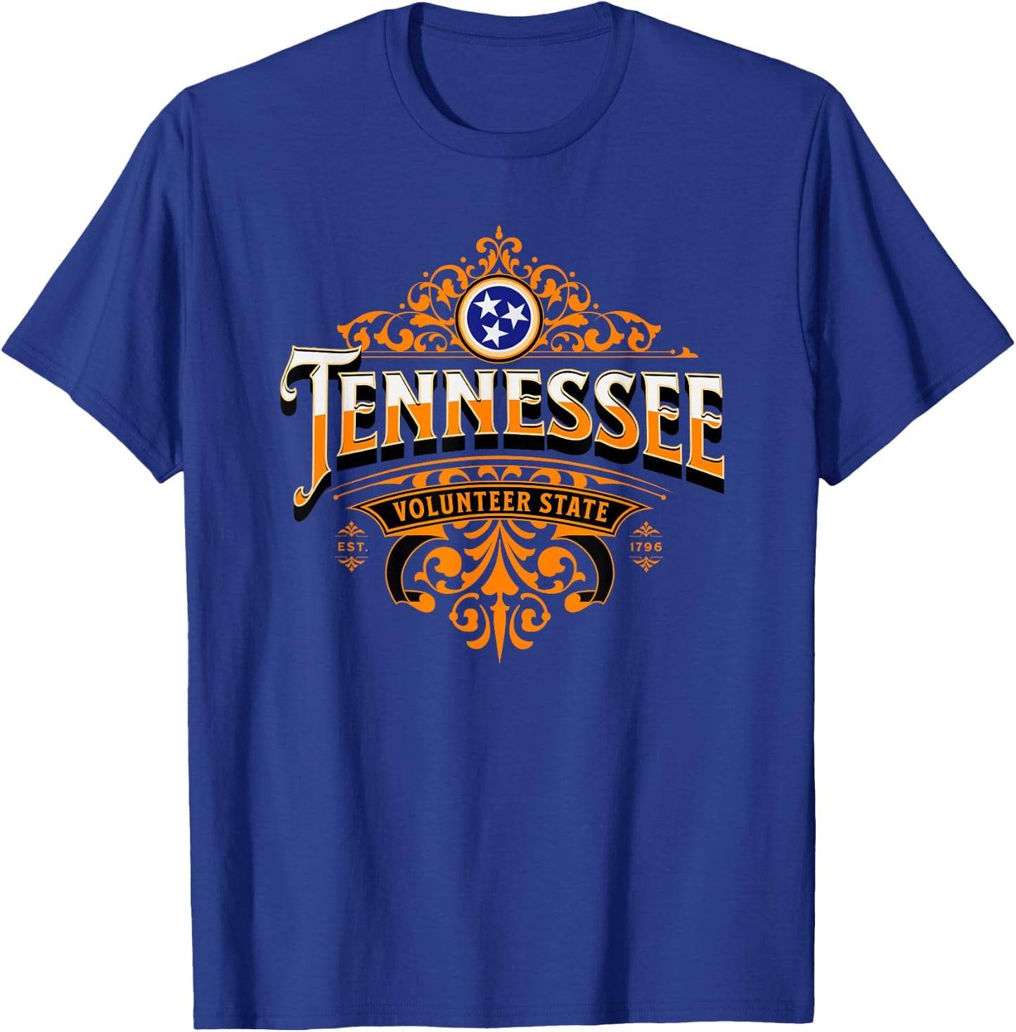 Men's Women's Kids Tennessee TN Throwback Classic Design T-Shirt - T-Shirt | Royal