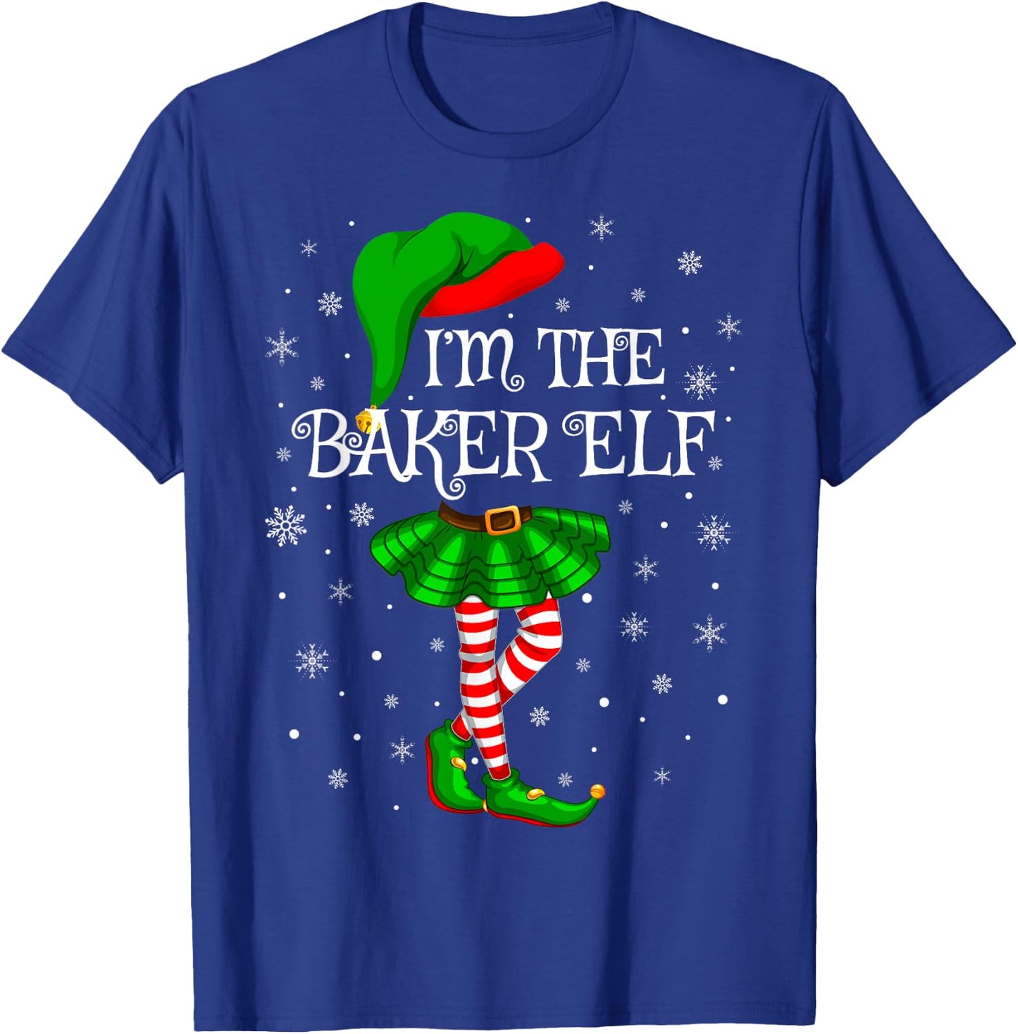 Family Matching Women Girls I'm The Baker Elf Christmas T-Shirt - T-Shirt | Royal