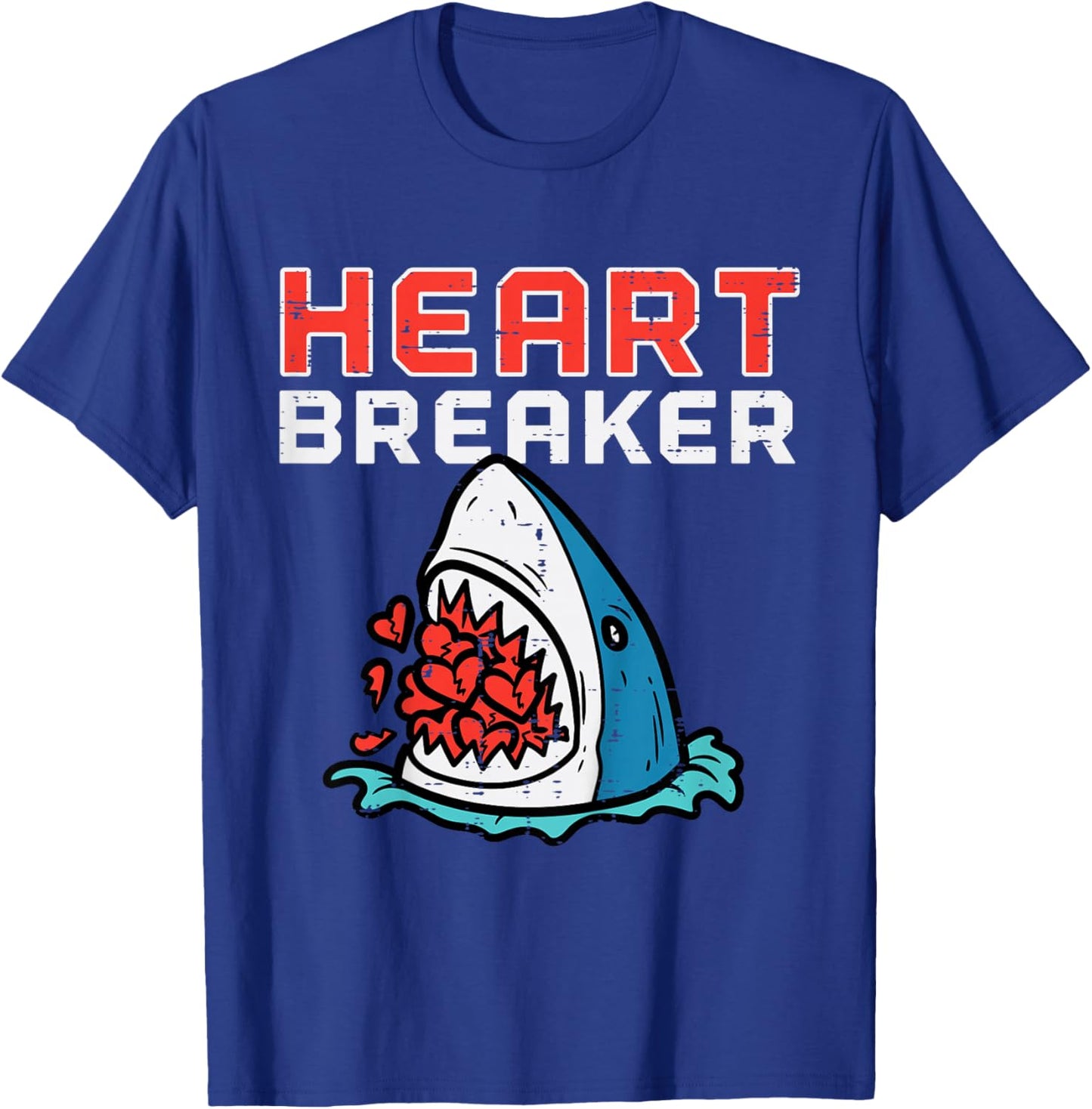 Kids Valentines Day Shark Heart Breaker Boys Kids Baby Toddlers T-Shirt - T-Shirt | Royal