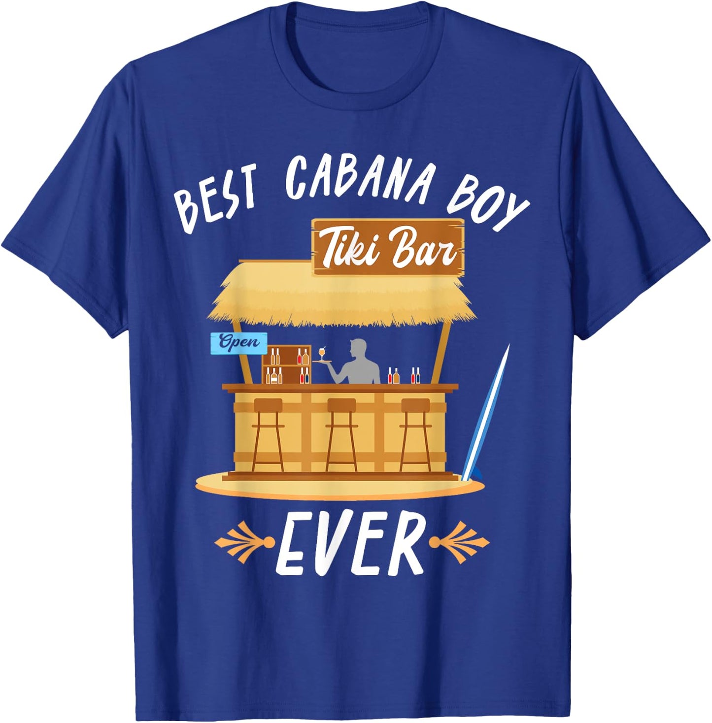 Cabana Boy Tiki Bar Beach Limbo Surfing Bartender Server T-Shirt - T-Shirt | Royal