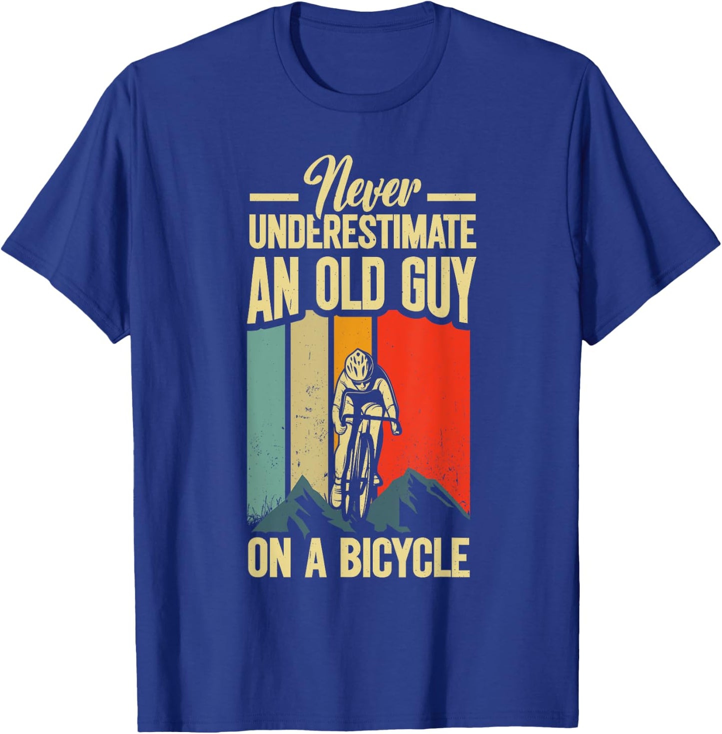 Cool Cycling Art Grandpa Bicycle Riding Cycle Racing T-Shirt - T-Shirt | Royal