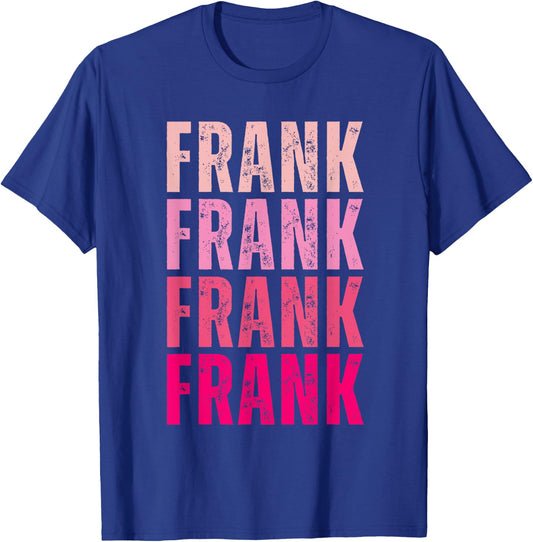 Vintage Frank First Name Boy Kids Personalized Girl 80's T-Shirt - T-Shirt | Royal