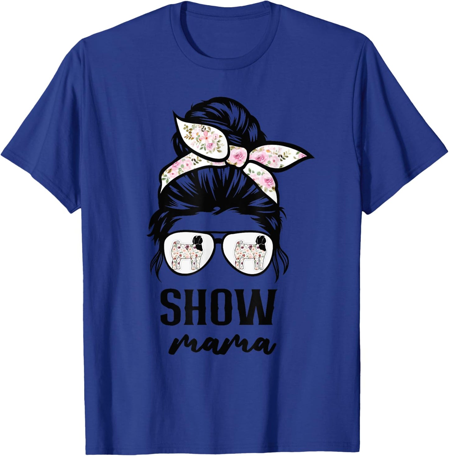 goat show mom goat Boer show mama flower T-Shirt - T-Shirt | Royal