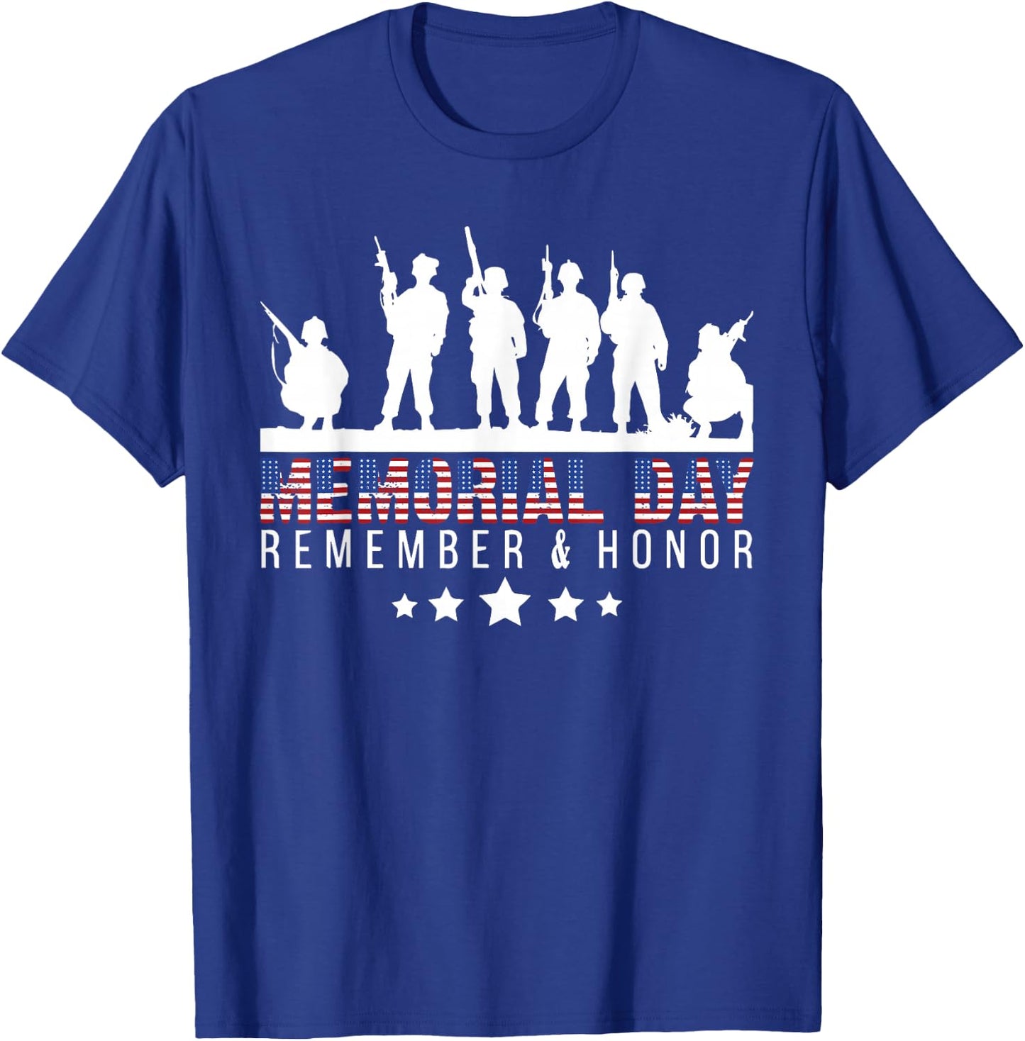Memorial Day Remember & Honor USA Military Veteran Patriotic T-Shirt - T-Shirt | Royal