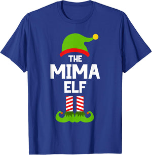 Family Mima Elf Christmas Matching Pajama Funny T-Shirt - T-Shirt | Royal