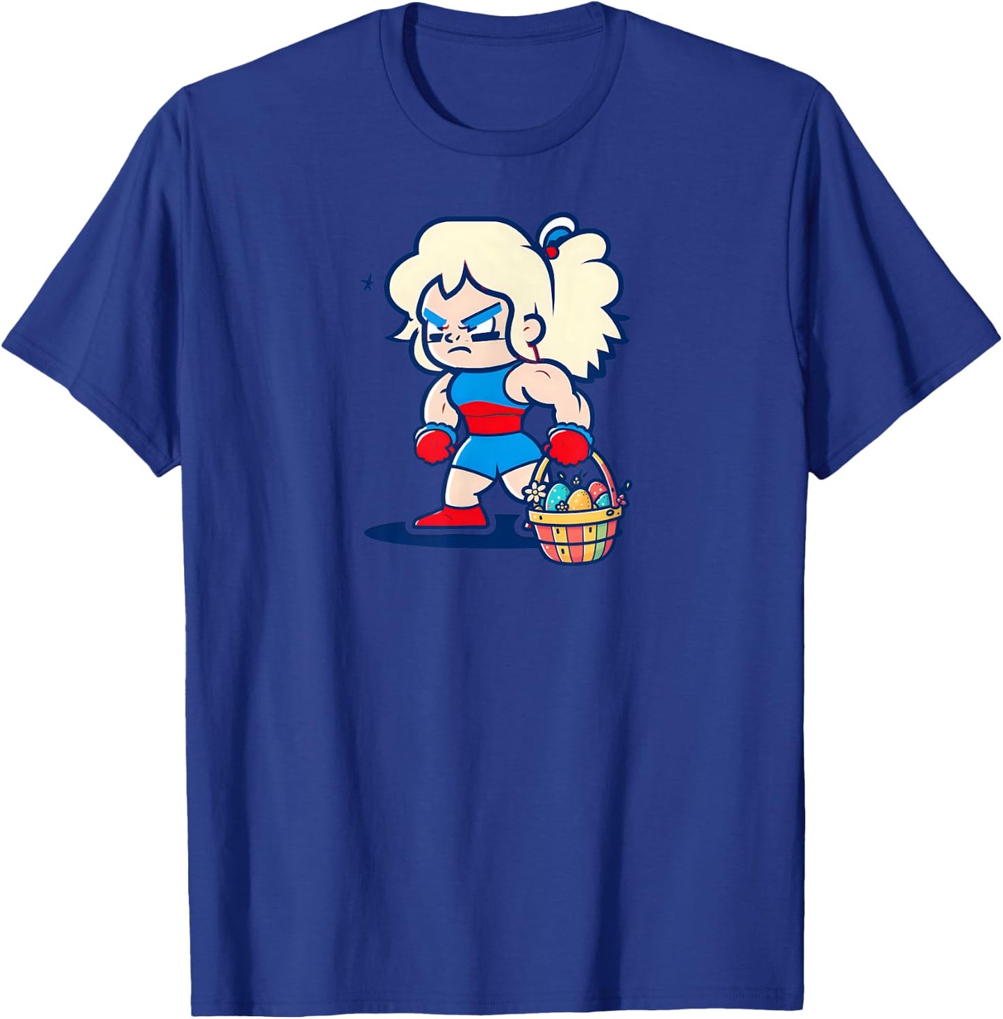 Girl Wrestling Easter Basket Design Wrestling Easter T-Shirt - T-Shirt | Royal