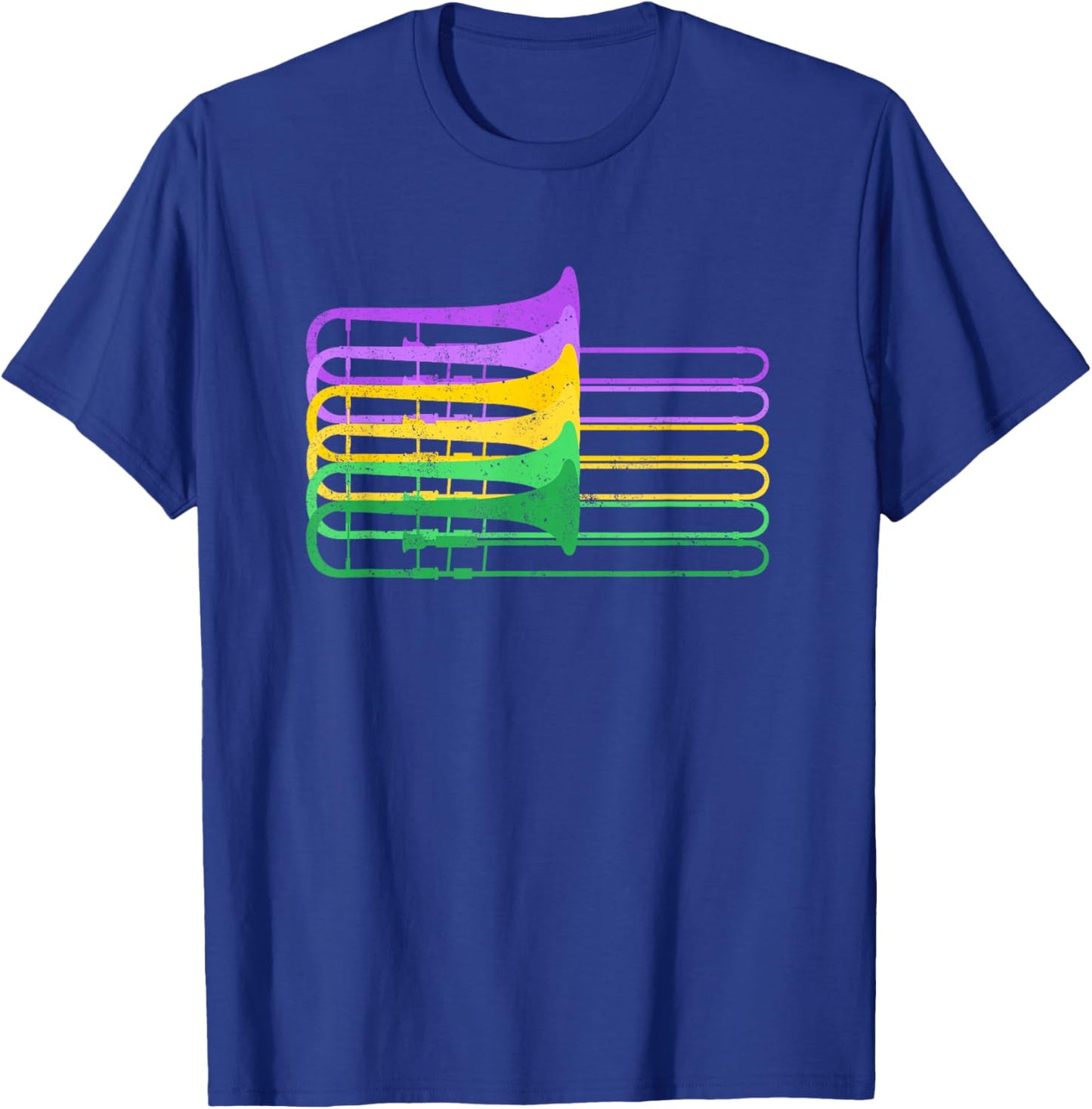 Mardi Gras Brass Trombone Marching Orchestra, Trombonist T-Shirt - T-Shirt | Royal
