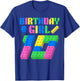 10th Birthday Girl Block Building 10 Year Old Master Builder T-Shirt - T-Shirt | Royal
