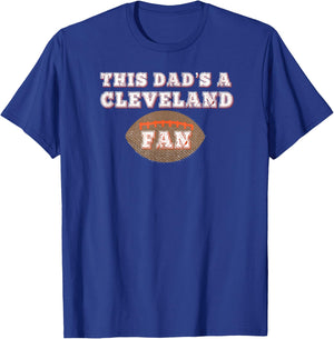 Father's Day Dad Cleveland Fan Football T-Shirt - T-Shirt | Royal