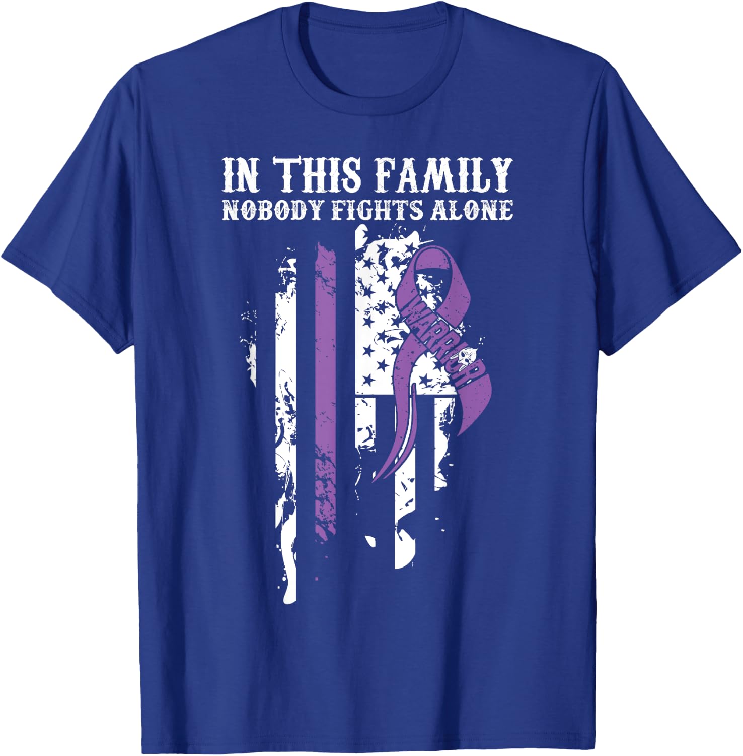 Nobody Alone- Vulvar Cancer Awareness Supporter Ribbon T-Shirt - T-Shirt | Royal