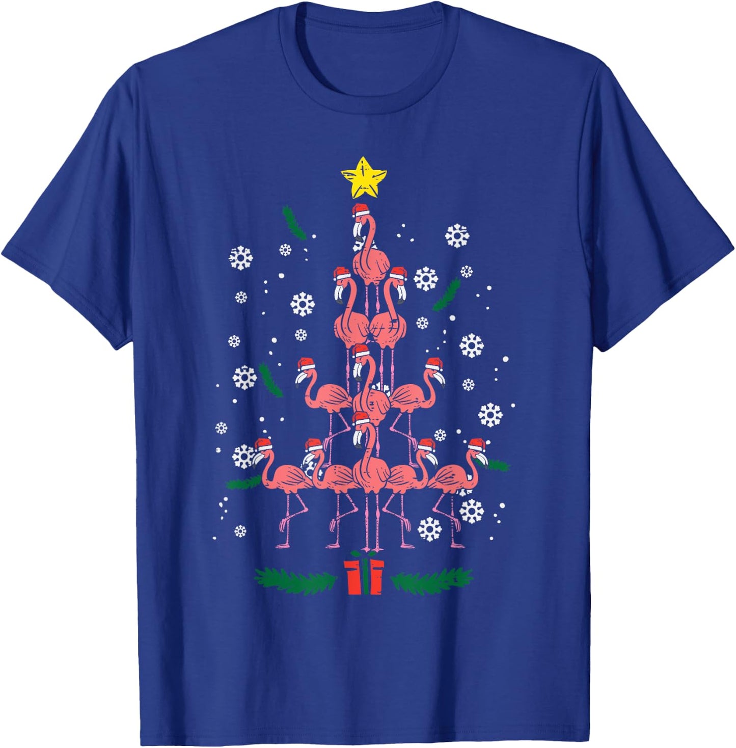 Flamingo Christmas Tree Bird Animal Xmas Women T-Shirt - T-Shirt | Royal