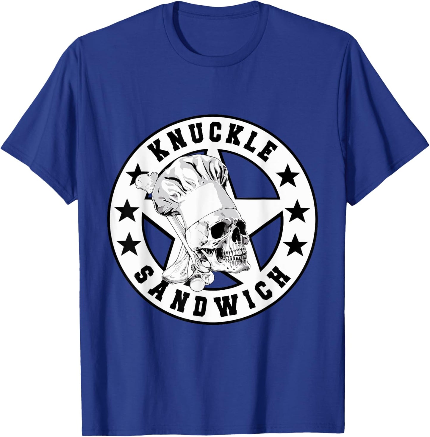 Knuckle Sandwich Skull Chef Vector T-Shirt - T-Shirt | Royal