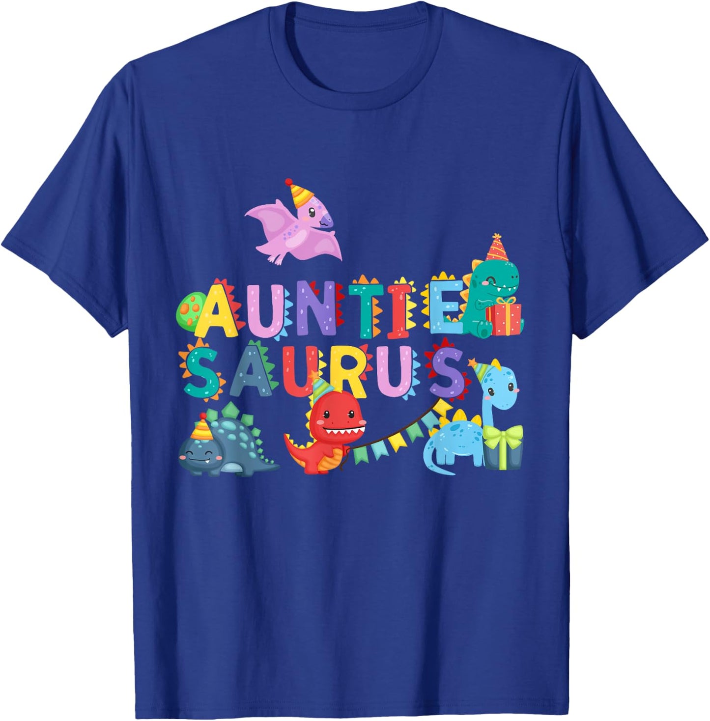 Auntie Saurus Rawr Dinosaur Family Matching T-Shirt - T-Shirt | Royal
