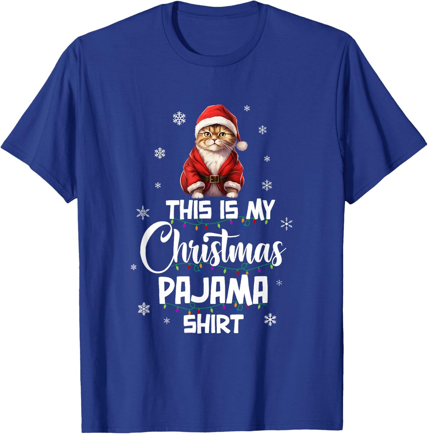 This Is My Christmas Pajama Shirt Cat Lover Funny Christmas T-Shirt - T-Shirt | Royal