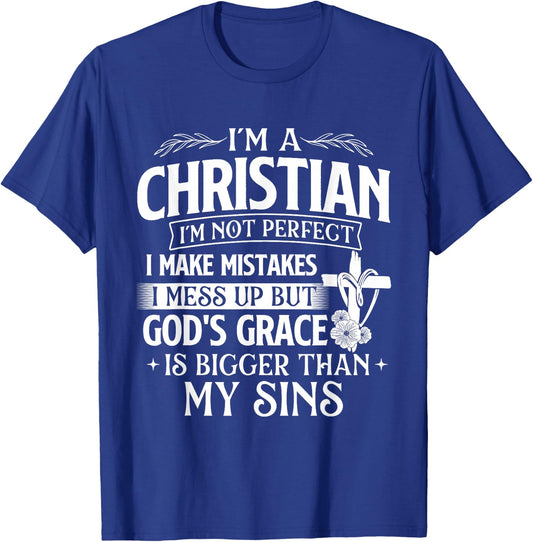 I'm A Christian I'm Not Perfect I Make Mistakes - Religious T-Shirt - T-Shirt | Royal