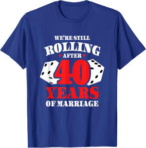 Couples Married 40 Years - Funny 40th Wedding Anniversary T-Shirt - T-Shirt | Royal