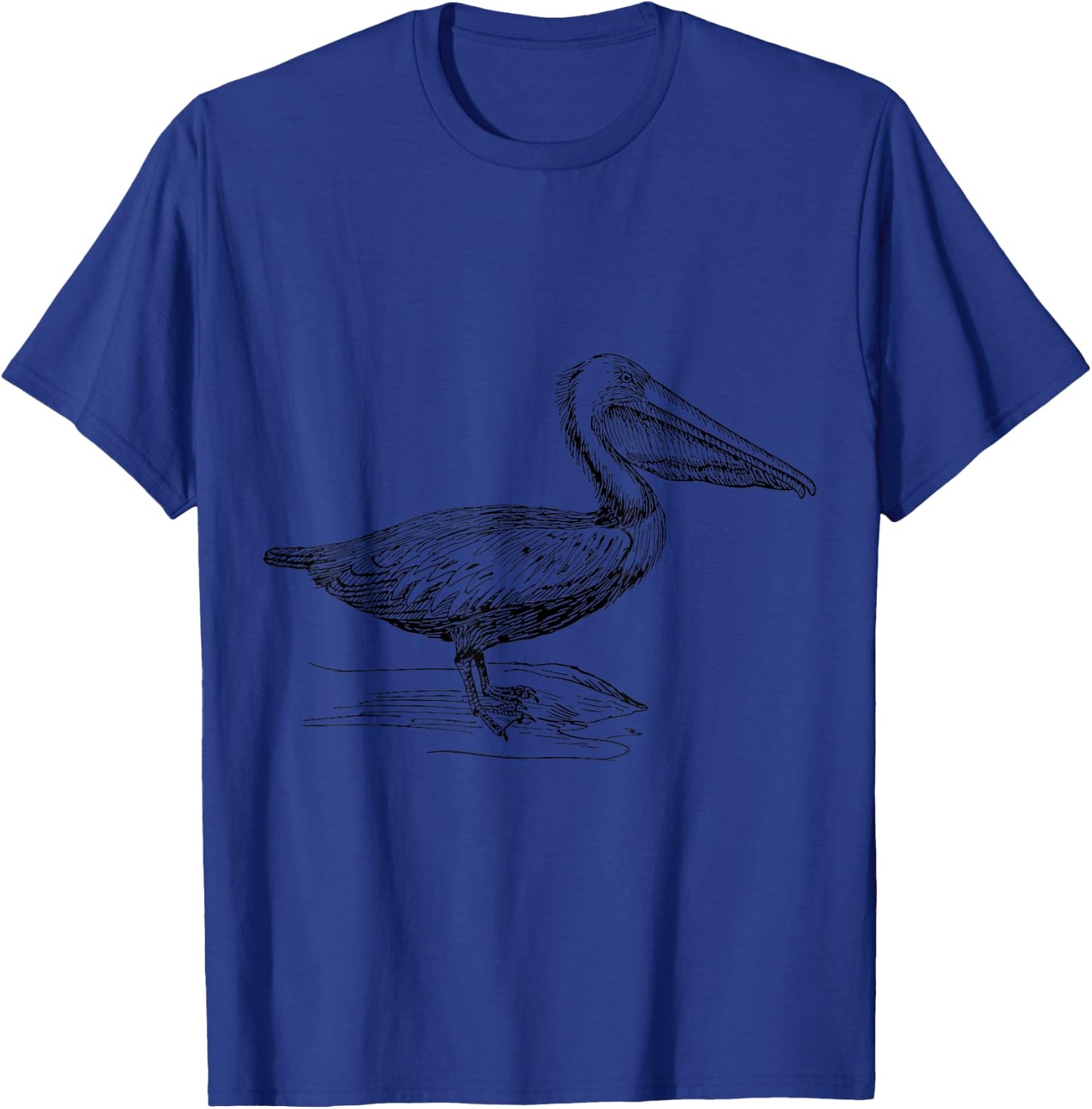 Pelican Vintage Bird Graphic Brown Pelican Sea Bird T-Shirt - T-Shirt | Royal