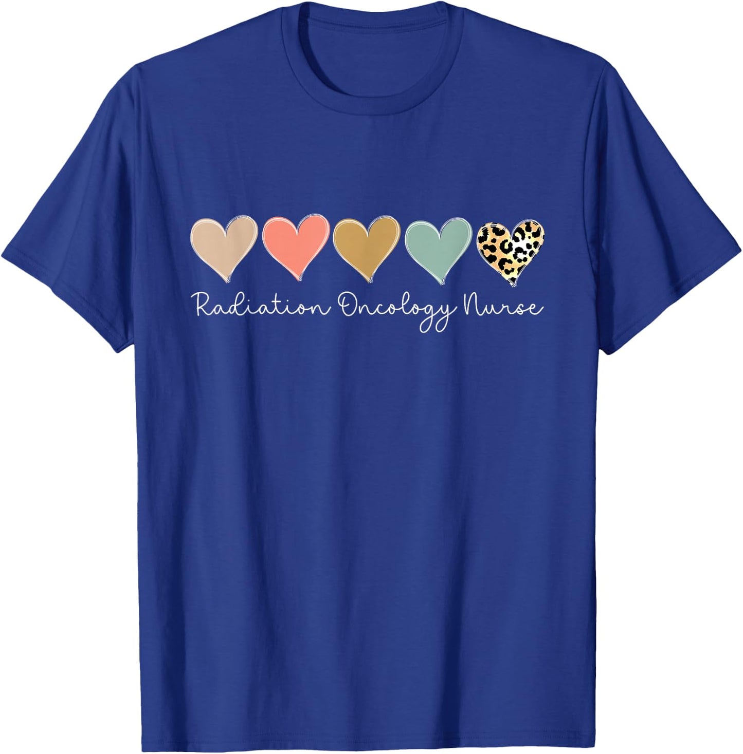 Radiation Oncology Nurse Leopard Heart, valentine's Day T-Shirt - T-Shirt | Royal