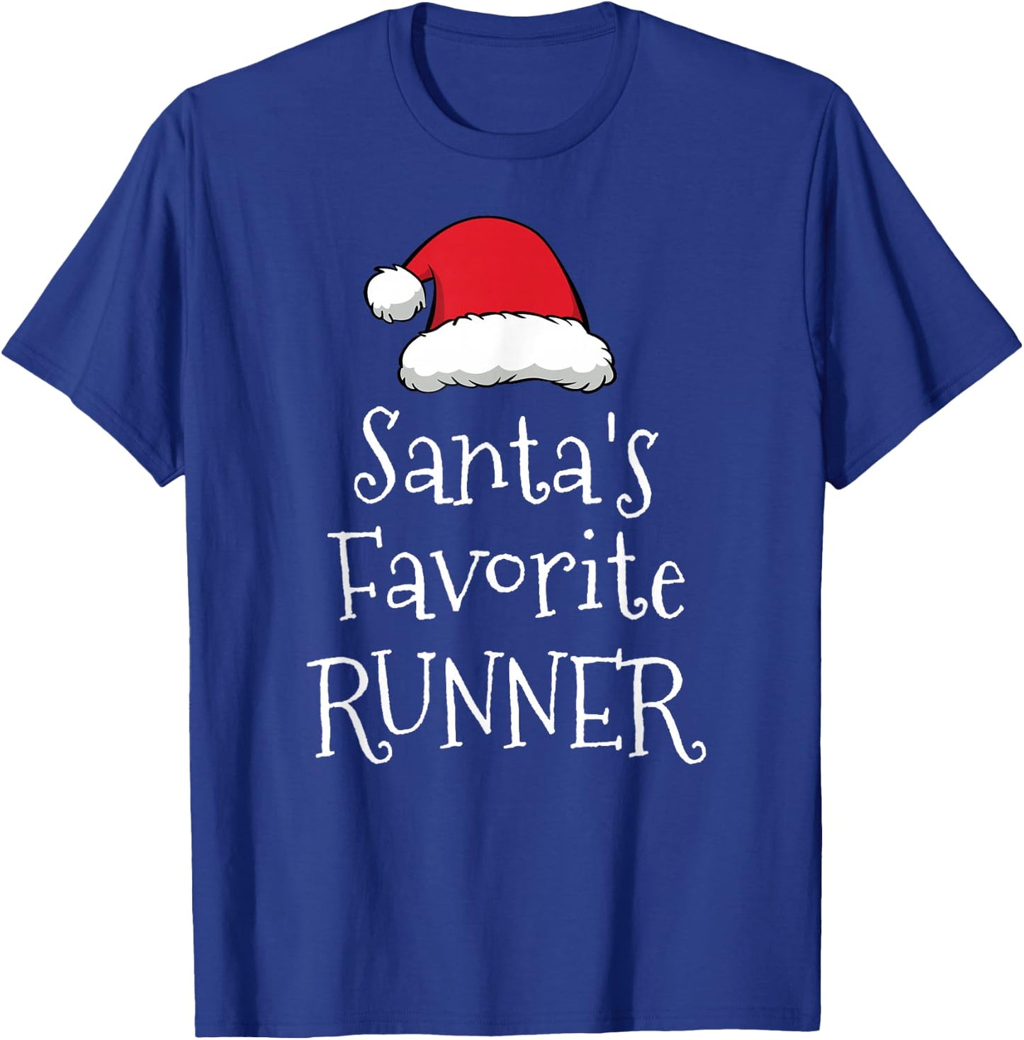 Santas Favorite Runner - Christmas Funny Running Gift T-Shirt - T-Shirt | Royal