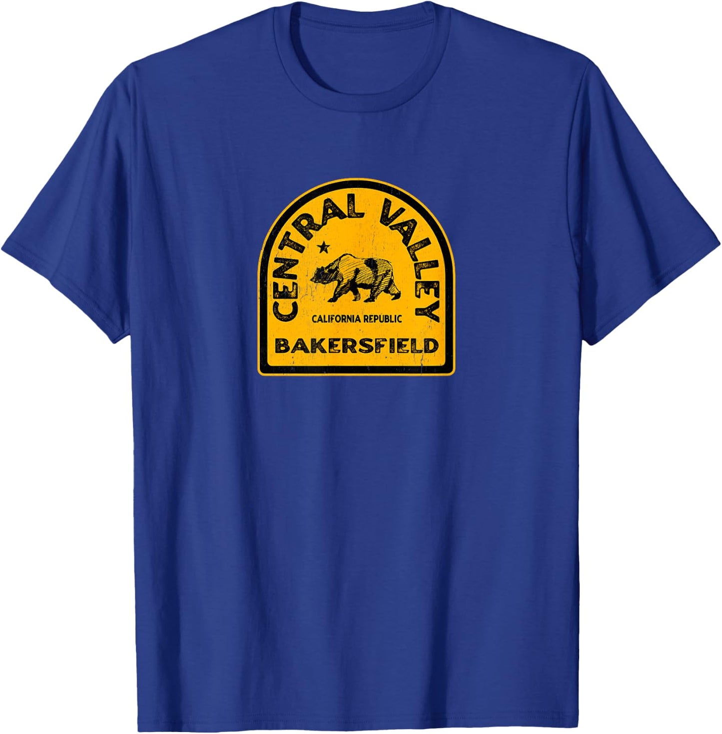 Bakersfield CA Vintage Style Central Valley California T-Shirt - T-Shirt | Royal