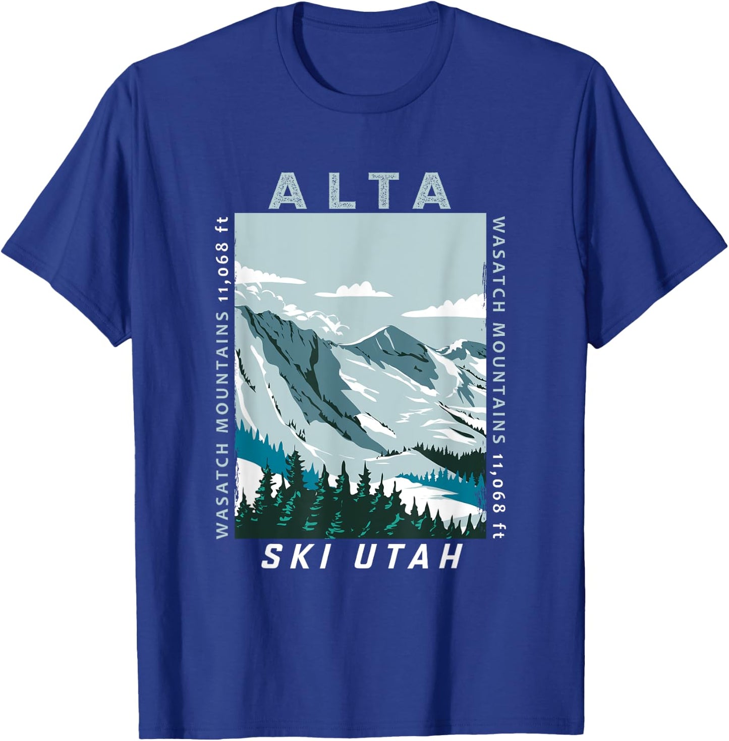 Alta Ski Area Utah Distressed Vintage T-Shirt - T-Shirt | Royal