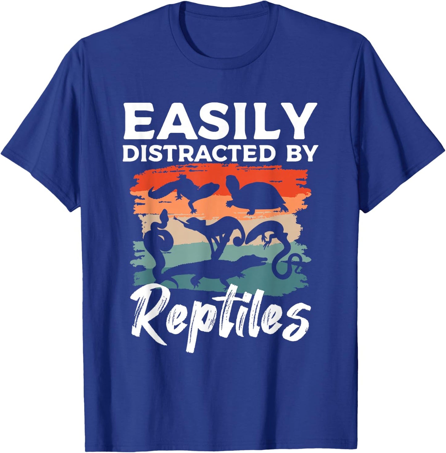 Easily Distracted by Reptiles Herpetology Herpetologist T-Shirt - T-Shirt | Royal
