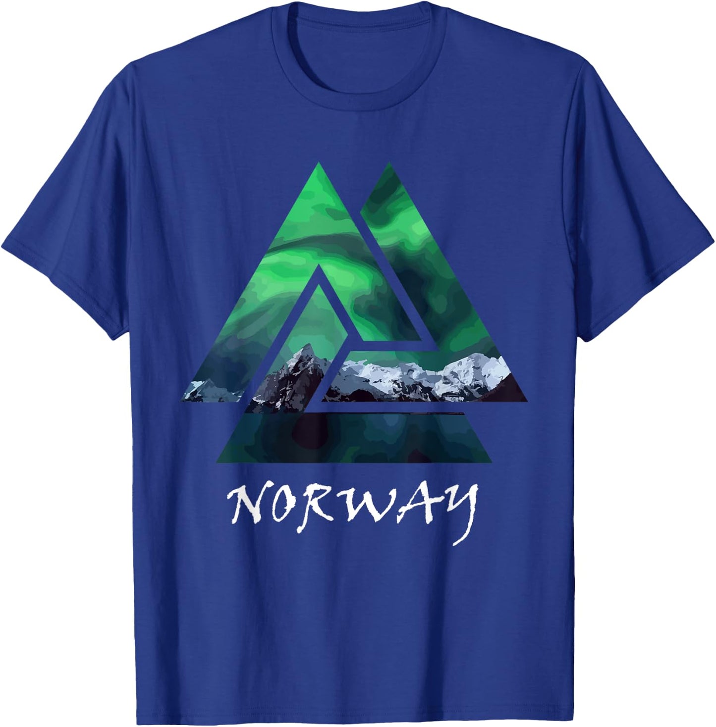 Norway Northern Lights Geometric T-Shirt - T-Shirt | Royal