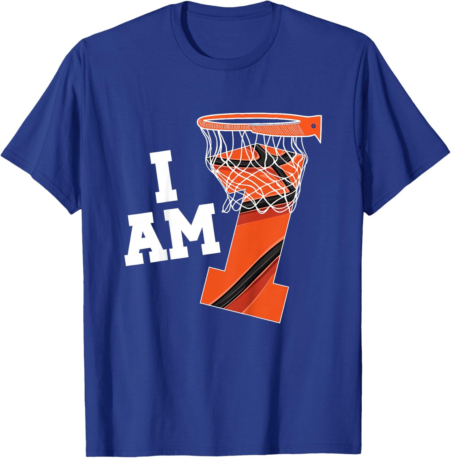 Kids Basketball 1st Birthday Boy One Year Old Basketball Player T-Shirt - T-Shirt | Royal